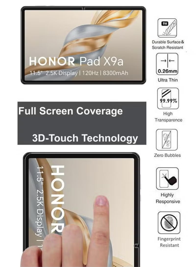 YoYoTech Honor Pad X9a 11.5 Inch 9H Ultra HD Tempered Glass Screen Protector For Honor Pad X9a 11.5 Inch - Clear - Image 4